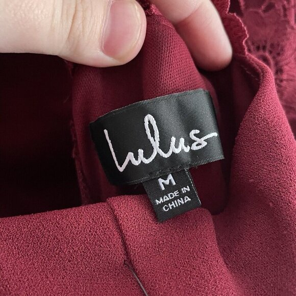 Lulus Women M Burgundy Come Alive Lace Sleeveless Bodycon Mini Dress NWT - Picture 12 of 12